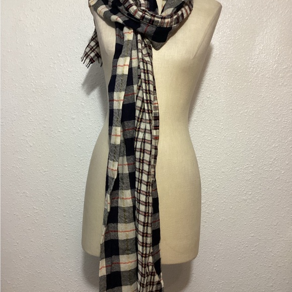 J. Crew yarns linen blend Plaid scarf - Picture 2 of 7